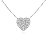 moissanite studded heart necklaces in sterling silver